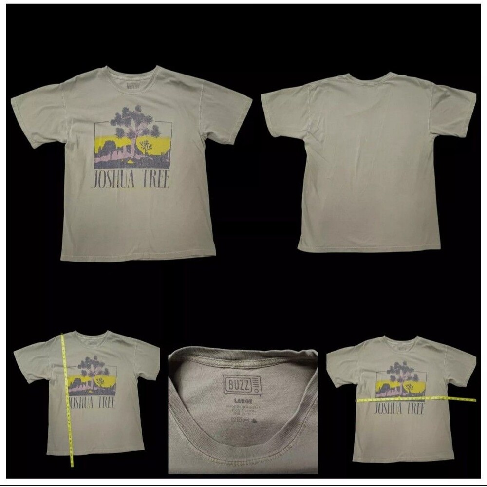Vintage Y2K Josha Tree Souvenir T-shirt Green Large Short Sleeve 100% Cotton